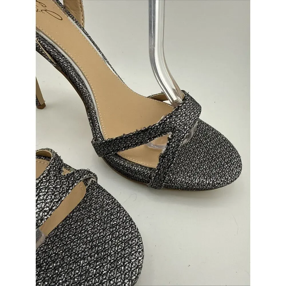 Jewel Badgley Mischka Womens Arianna Platform Stiletto Sandals‎ Sz 8 Gray NWOB